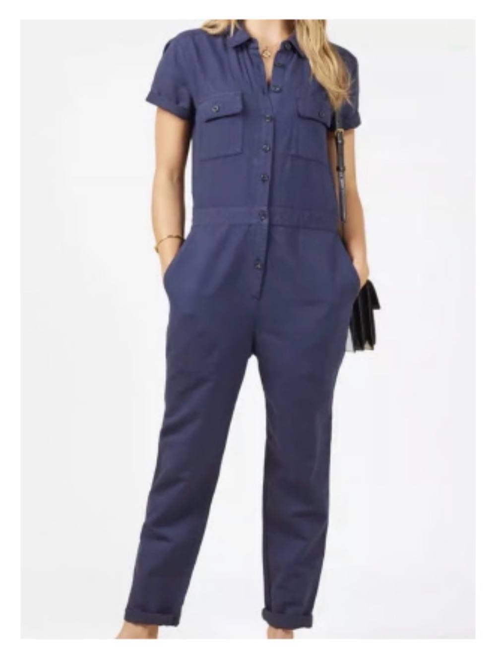 Outerknown S.E.A. Suit Coverall Jumpsuit Pockets Linen Blend Blue NWT XS